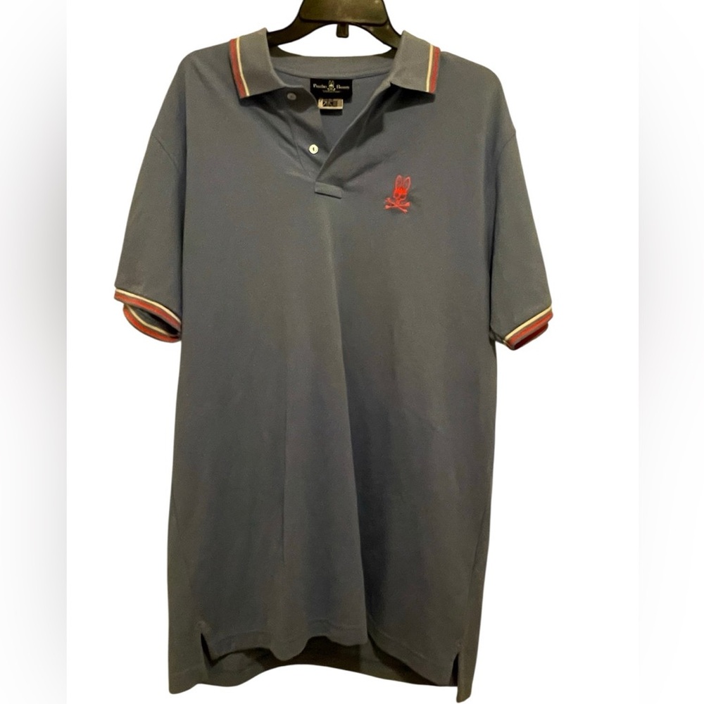 Psycho Bunny Polo Shirt Short Sleeve Blue Pima Cotton Men's Size 7/XL